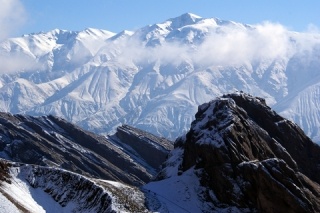 View of wide mountain range
